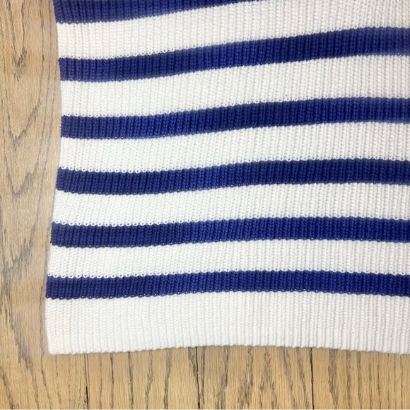 LOFT Striped Blue and White Lace Up Polo Sweater Size Small - Picture 7 of 12